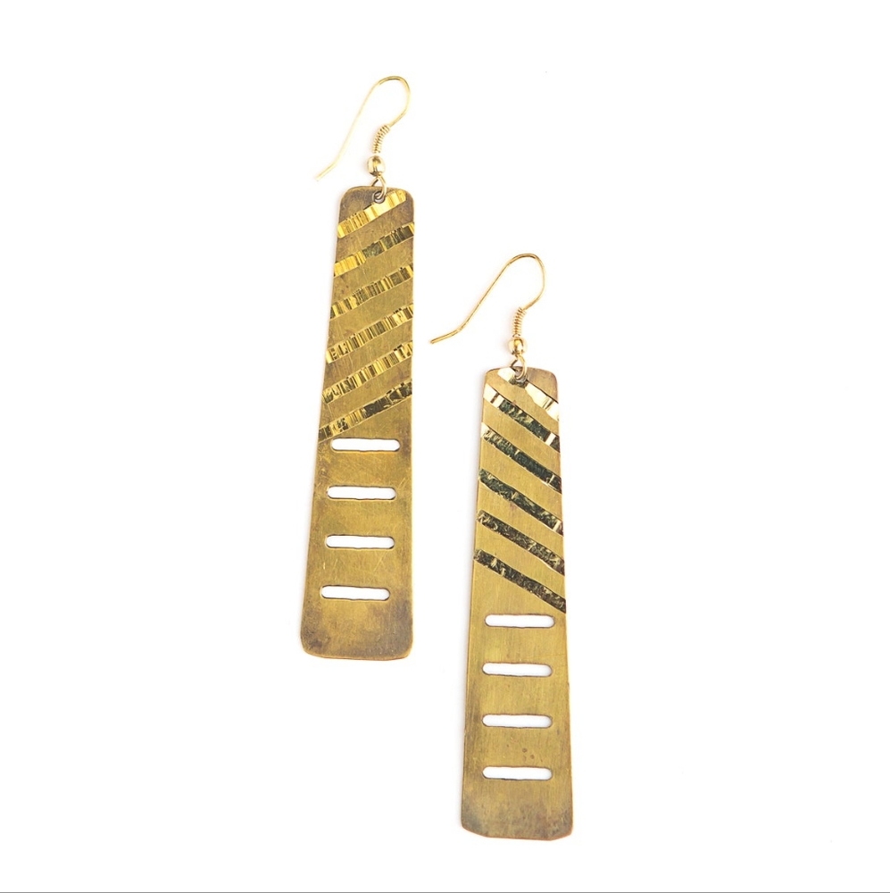 Brass Skyscrapers Earrings